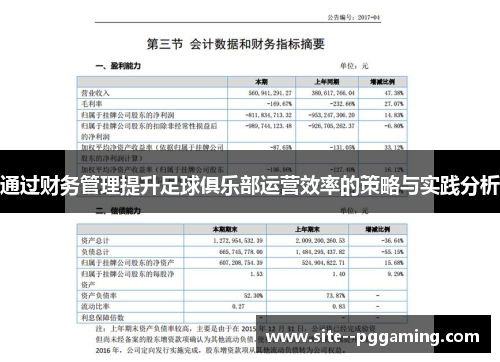 通过财务管理提升足球俱乐部运营效率的策略与实践分析 通过财务管理提升足球俱乐部运营效率的策略与实践分析